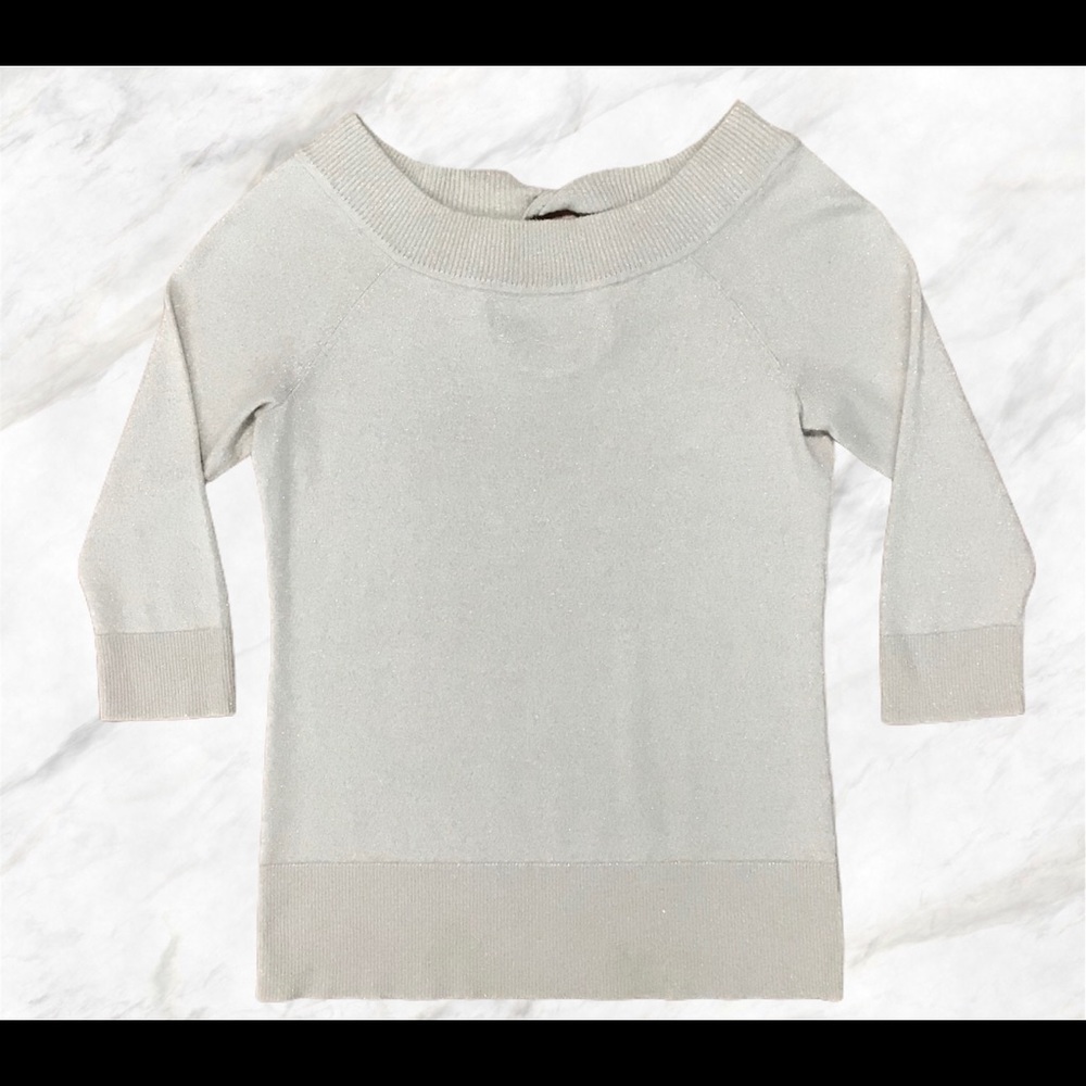 WHBM Boat Neck 3/4 Length Sleeve Sweater